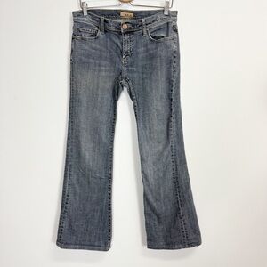 See Thru Soul  Y2K Jeans Womens 30 Blue Cotton Blend Stretch Dino Flare 2000s